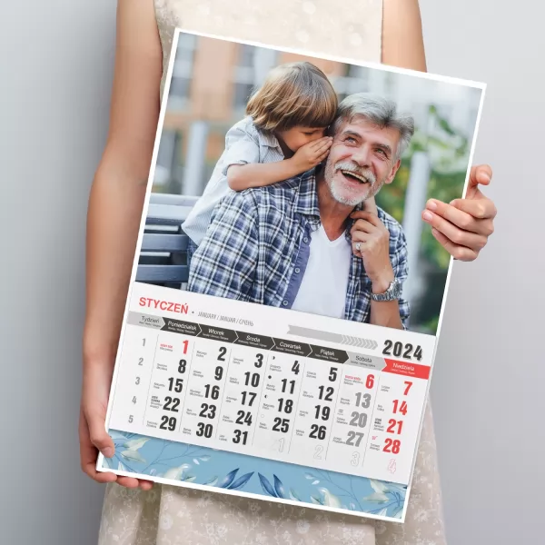 Kalendarz ścienny 2024 ze zdjęciem dla dziadka - Sekret