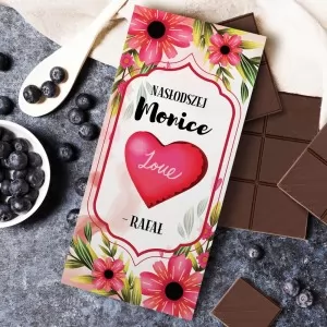 czekolada personalizowana z nadrukiem dla ukochanej na walentynki