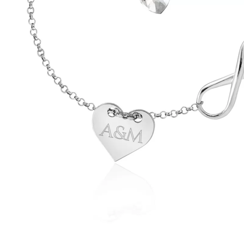 srebrna bransoletka serce na dzień kobiet