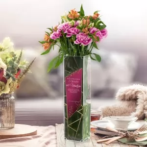 wazon dekoracyjny szklany z nadrukiem