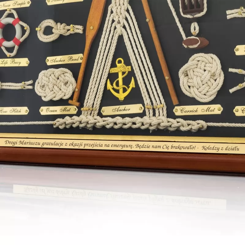 prezent dla żeglarza tablica z węzłami żeglarskimi