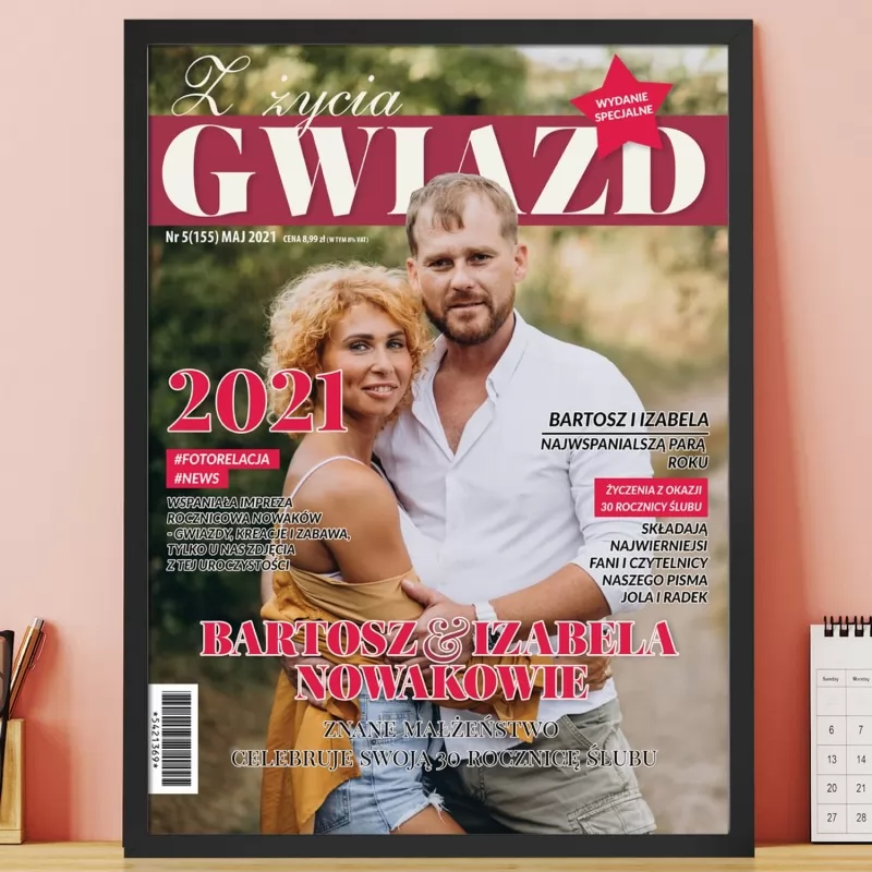 okładka magazynu ze zdjęciem dla pary