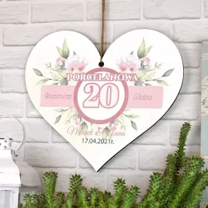 tabliczka z nadrukiem na 20 rocznicę ślubu