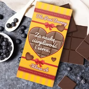 czekolada z personalizacją dla nauczycielki