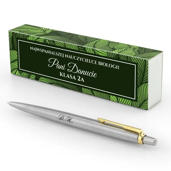 Długopis Parker Jotter GT stalowy z grawerem dla biologa - Paprocie