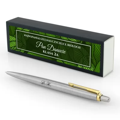 Długopis Parker Jotter GT stalowy z grawerem dla biologa - Paprocie