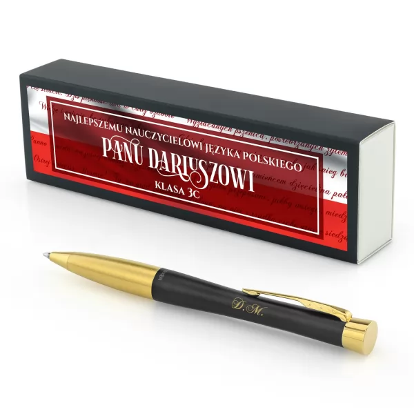 Długopis Parker Urban Muted Black GT z grawerem dla nauczyciela - Patriota