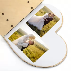 drewniany album na zdjęcia ślubne
