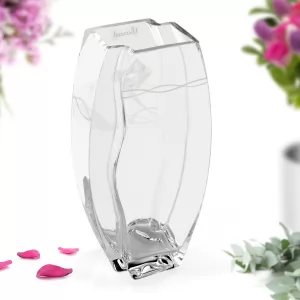 szklany wazon na kwiaty z kryształem
