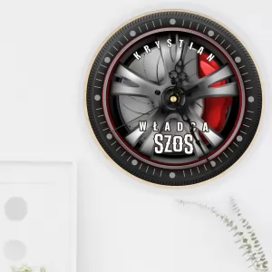 zegar dla fana motoryzacji z nadrukiem