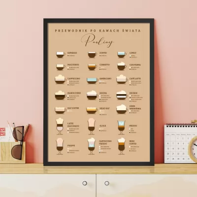 Plakat w ramce (30x40 cm) dla kawosza - Smaki świata