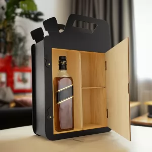 drewniany mini barek na alkohol