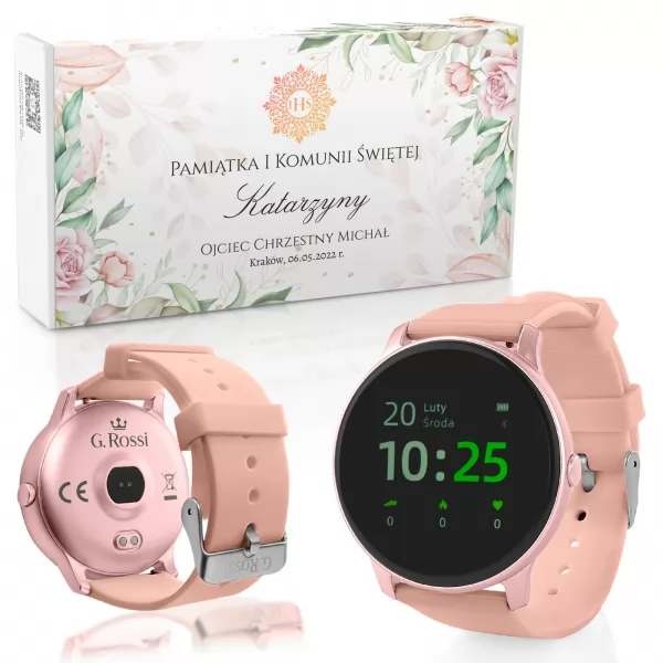 Zegarek smartwatch dla dziewczynki G. Rossi na komunię - Krok do Boga