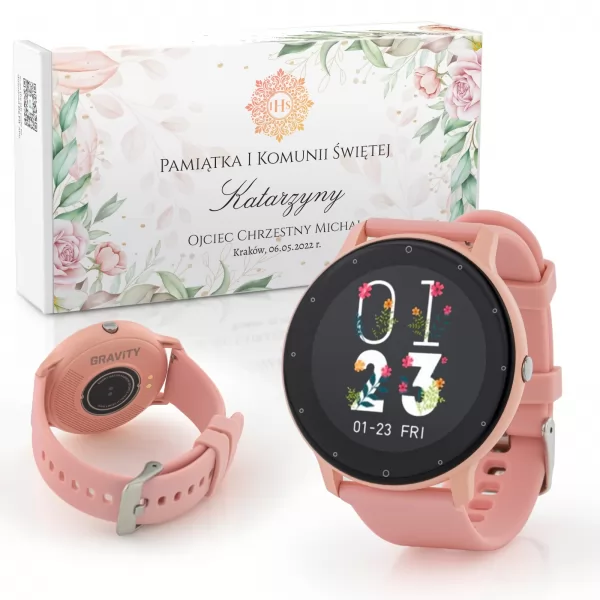 Zegarek smartwatch dla dziewczynki GRAVITY GT1-1 na komunię - Krok do Boga