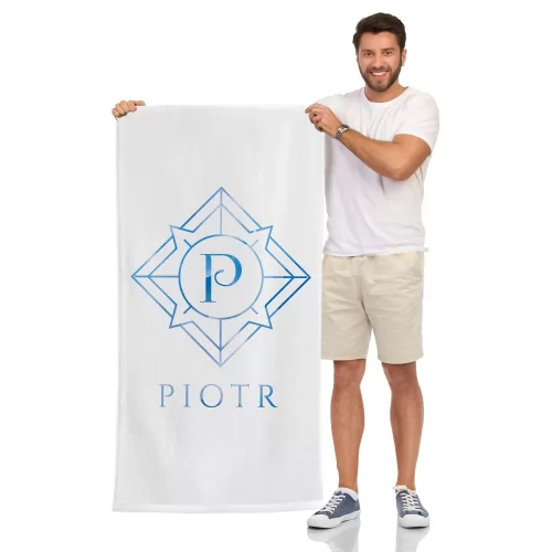 Ręcznik plażowy (70 x 140) z nadrukiem dla niego - Monogram