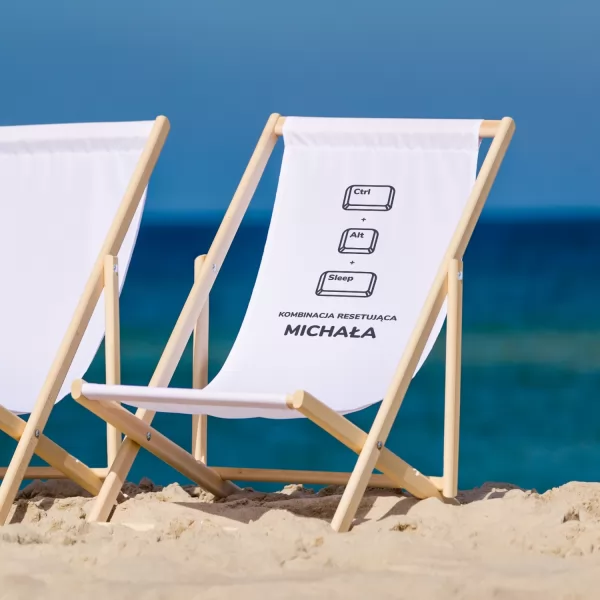 Leżak plażowy z nadrukiem dla informatyka - Wakacyjny reset