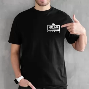 czarna koszulka męska z nadrukiem