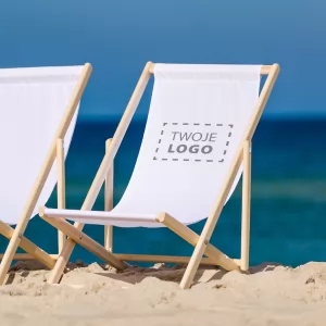 leżak plażowy z logo