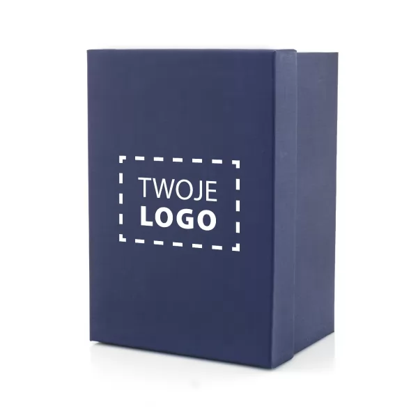 Pudełko ozdobne granatowe z logo firmy (L) - Gracja