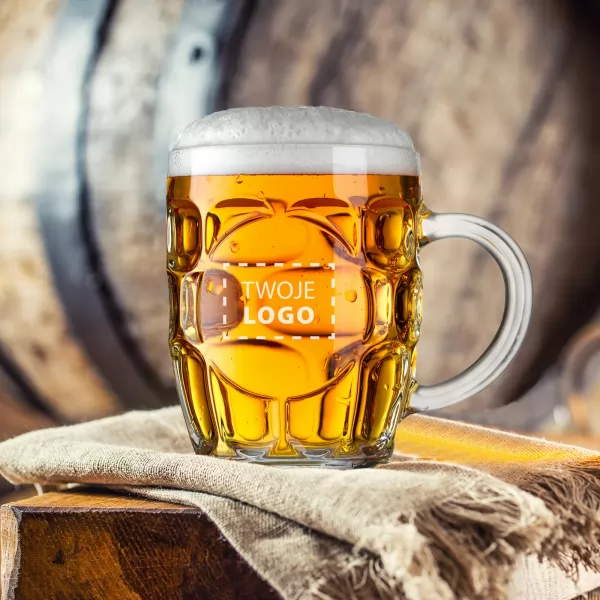 Kufel do piwa z grawerem logo - Złoty trunek