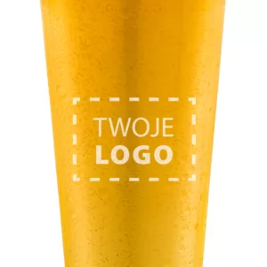 szklany kufel z logo