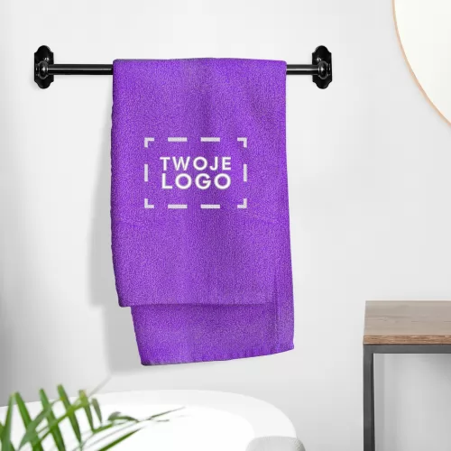 Ręcznik kąpielowy (70x140cm) fioletowy z haftem logo - Otulenie