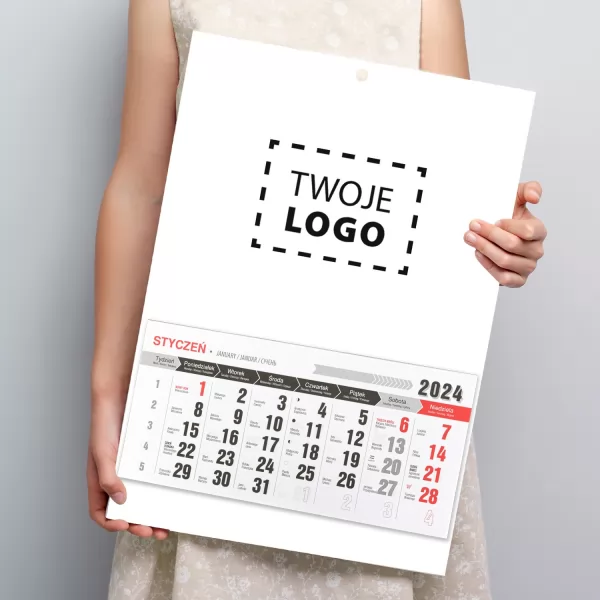 Kalendarz ścienny 2024 z nadrukiem logo - Terminy