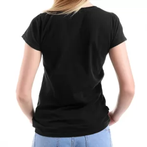 koszulka damska czarna z nadrukiem