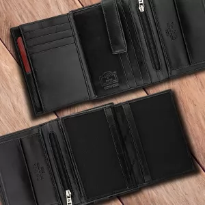 skórzany czarny portfel