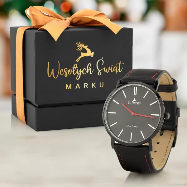 Zegarek męski G. Rossi 8709A2-1A3 z grawerem na święta - Świąteczny czas