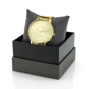 zegarek ze złotą bransoletą