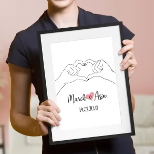 plakat z personalizacją dla pary