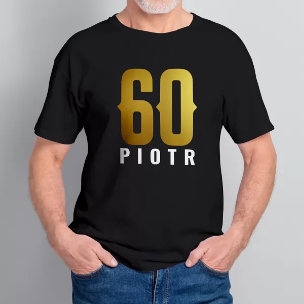 Koszulka z nadrukiem męska na 60 urodziny Rozmiar L - Pędzę