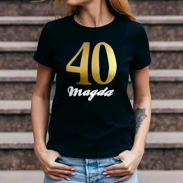 Koszulka z nadrukiem damska na 40 urodziny Rozmiar M - Druga młodość