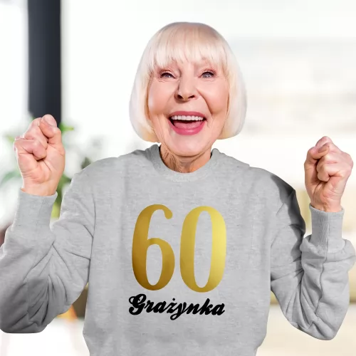 Bluza damska z nadrukiem na 60 urodziny Rozmiar M - Jubilatka