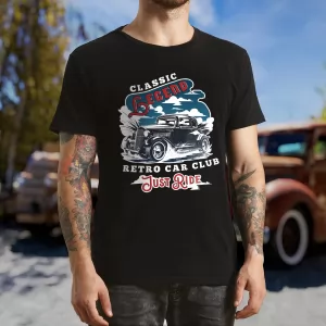 Koszulka z nadrukiem dla miłośnika motoryzacji Rozmiar XXL - Classic legend