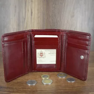 Bordowy portfel z grawerem 