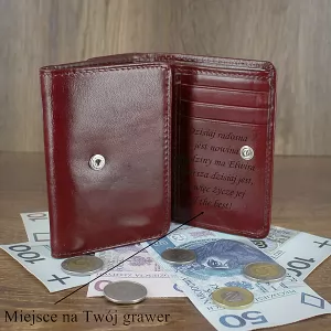 Skórzany portfel z grawerem dedykacji 