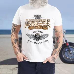 koszulka z nadrukiem dla motocyklisty