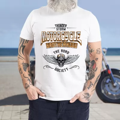 Koszulka z nadrukiem dla miłośnika motocykli Rozmiar L - Bractwo