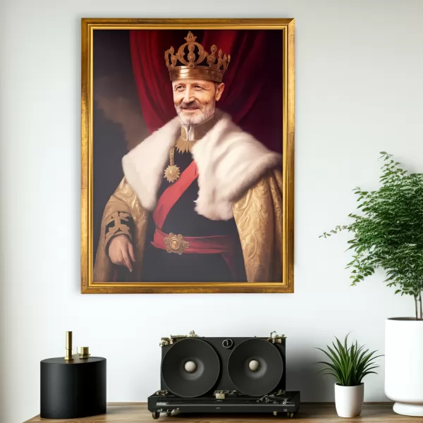 Królewski portret ze zdjęcia (50 x 70 cm) dla niego - Korona króla