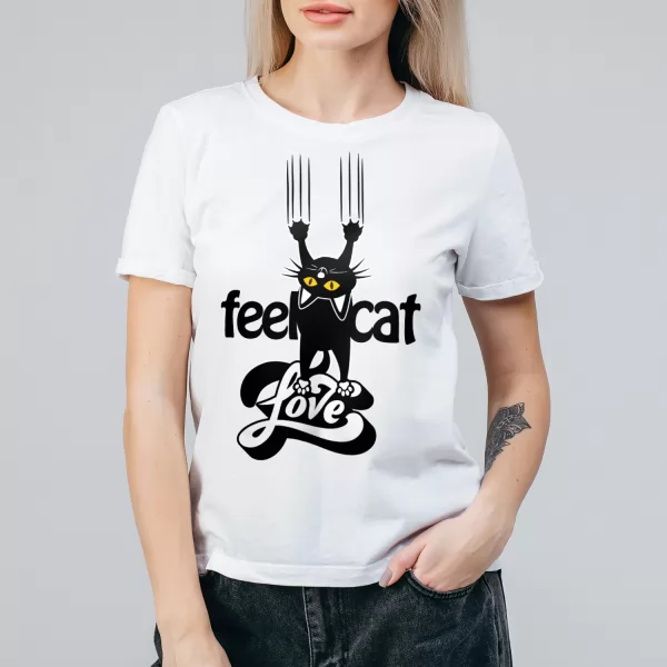 Koszulka damska z nadrukiem dla miłośniczki kotów Rozmiar S - Cat lover