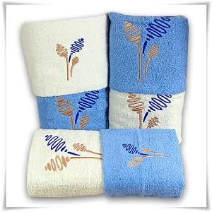 biało - niebieski zestaw ręczników 