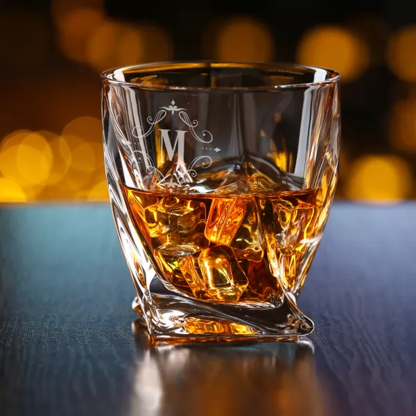 Szklanka do whisky z grawerem Bohemia Quadro dla niego - Monogram