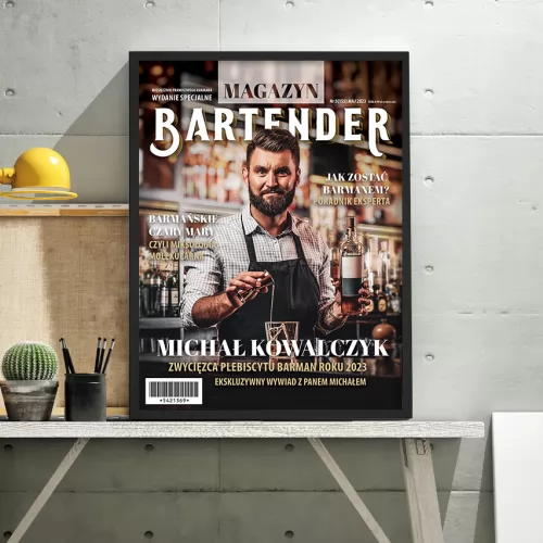 Okładka magazynu ze zdjęciem dla barmana - Bartender