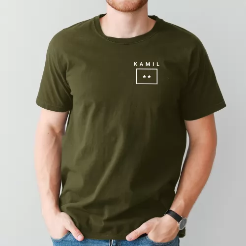 Koszulka z nadrukiem dla wojskowego zielona Rozmiar M - Kamuflaż