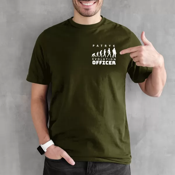 Koszulka z nadrukiem dla żołnierza zielona Rozmiar M - Ewolucja
