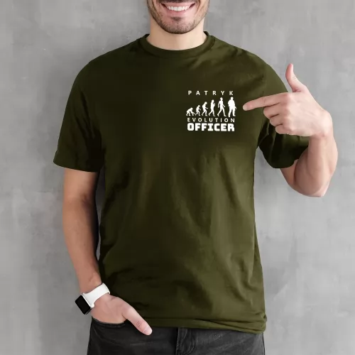 Koszulka z nadrukiem dla żołnierza zielona Rozmiar XL - Ewolucja