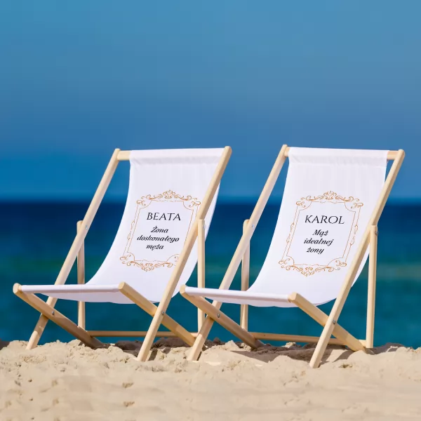 Leżaki plażowe z nadrukiem dla pary na rocznicę ślubu - Komfort dla dwojga