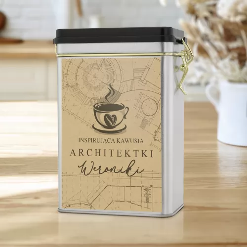 Puszka na kawę z nadrukiem dla architekta - Inspirująca kawusia 